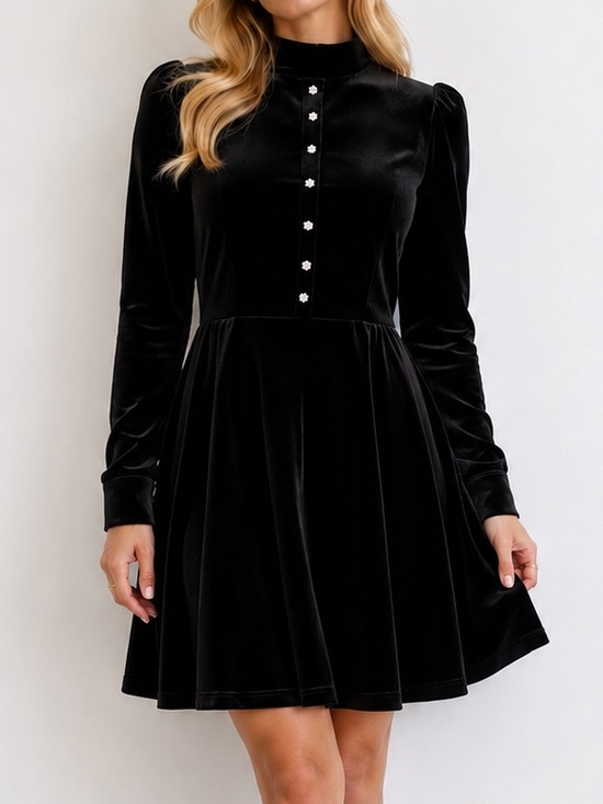 Lively Ghosts Dresses & Skirts - Lively Ghosts Tenebrous Black Velvet Mini Dress Large